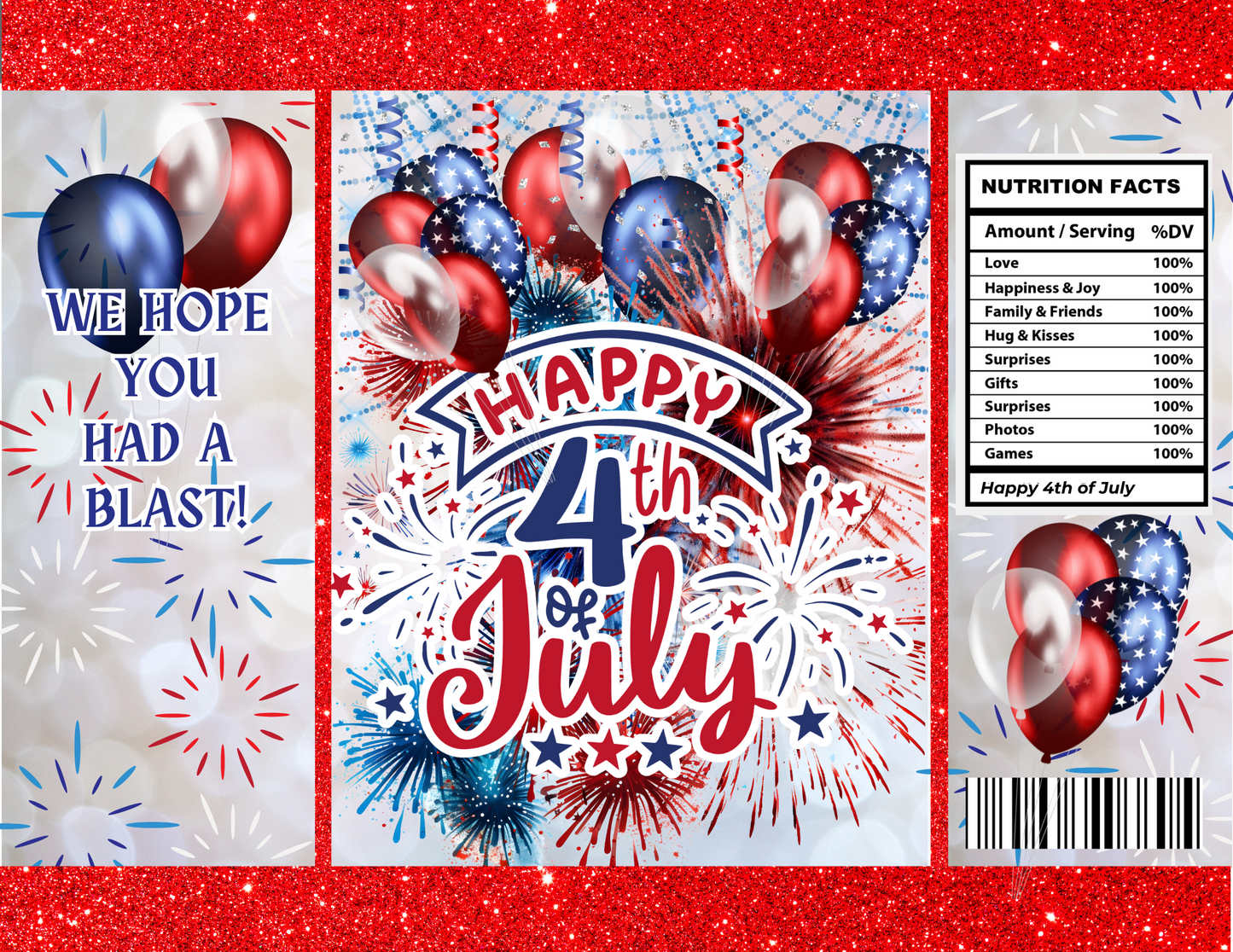 July Fourth Editable Party Favor Bundle