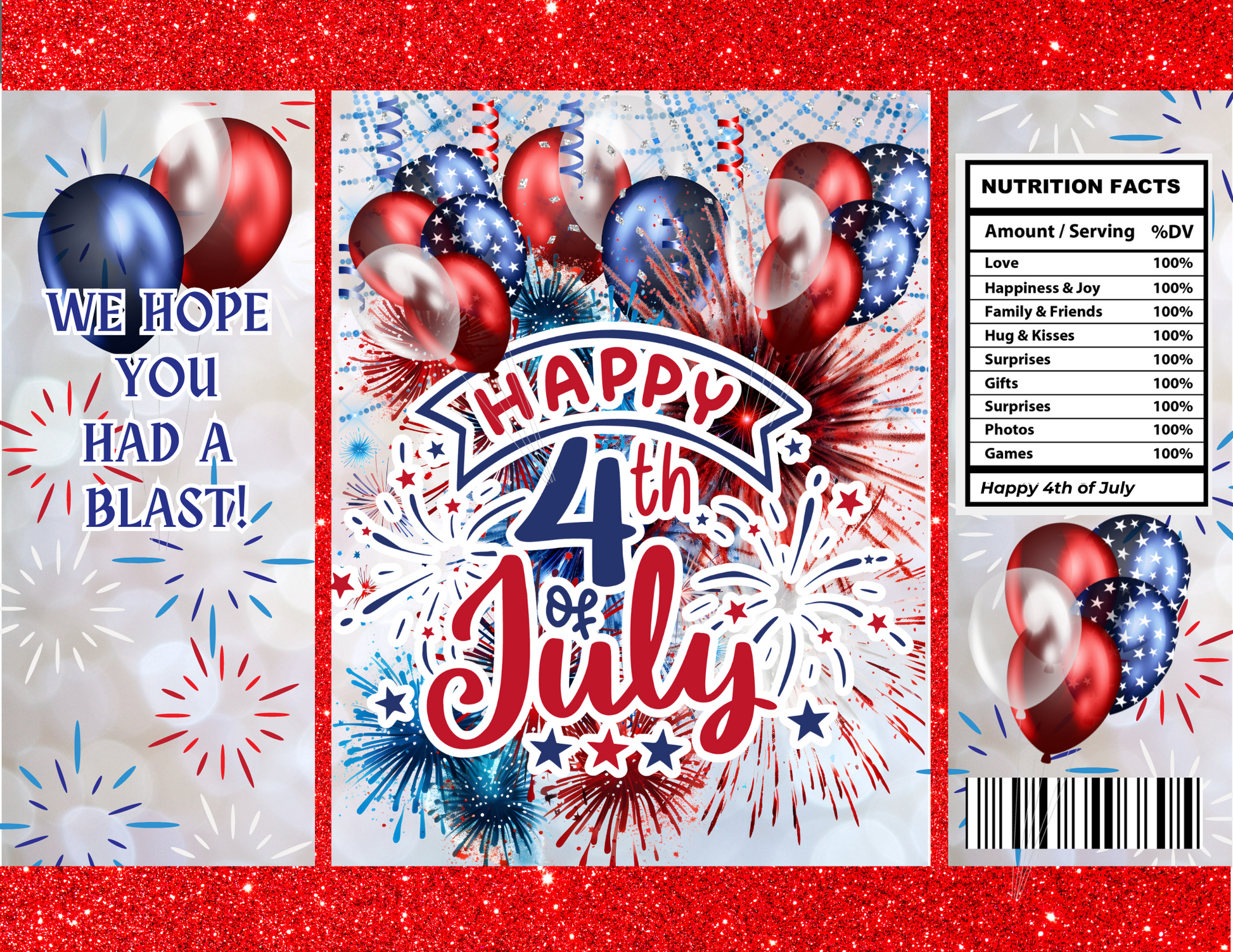 July Fourth Editable Party Favor Bundle