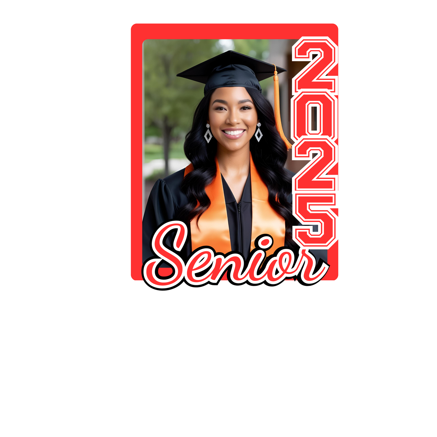 Graduation fan template, fully editable for seniors with photo, name, and school logo