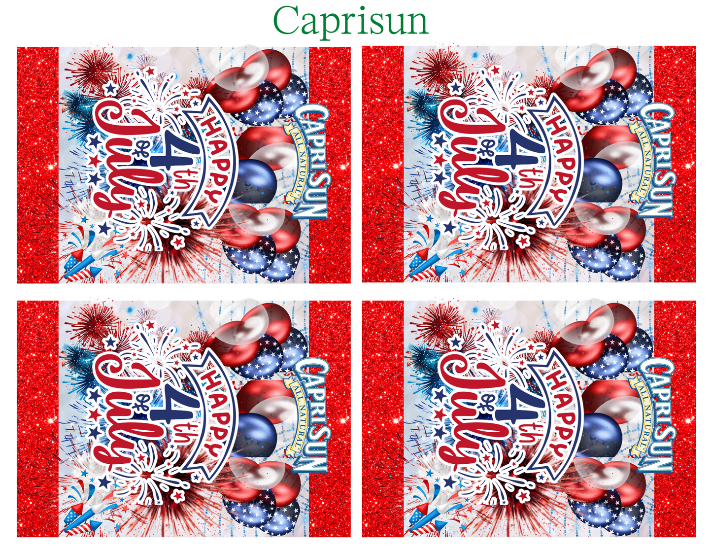 July Fourth Editable Party Favor Bundle