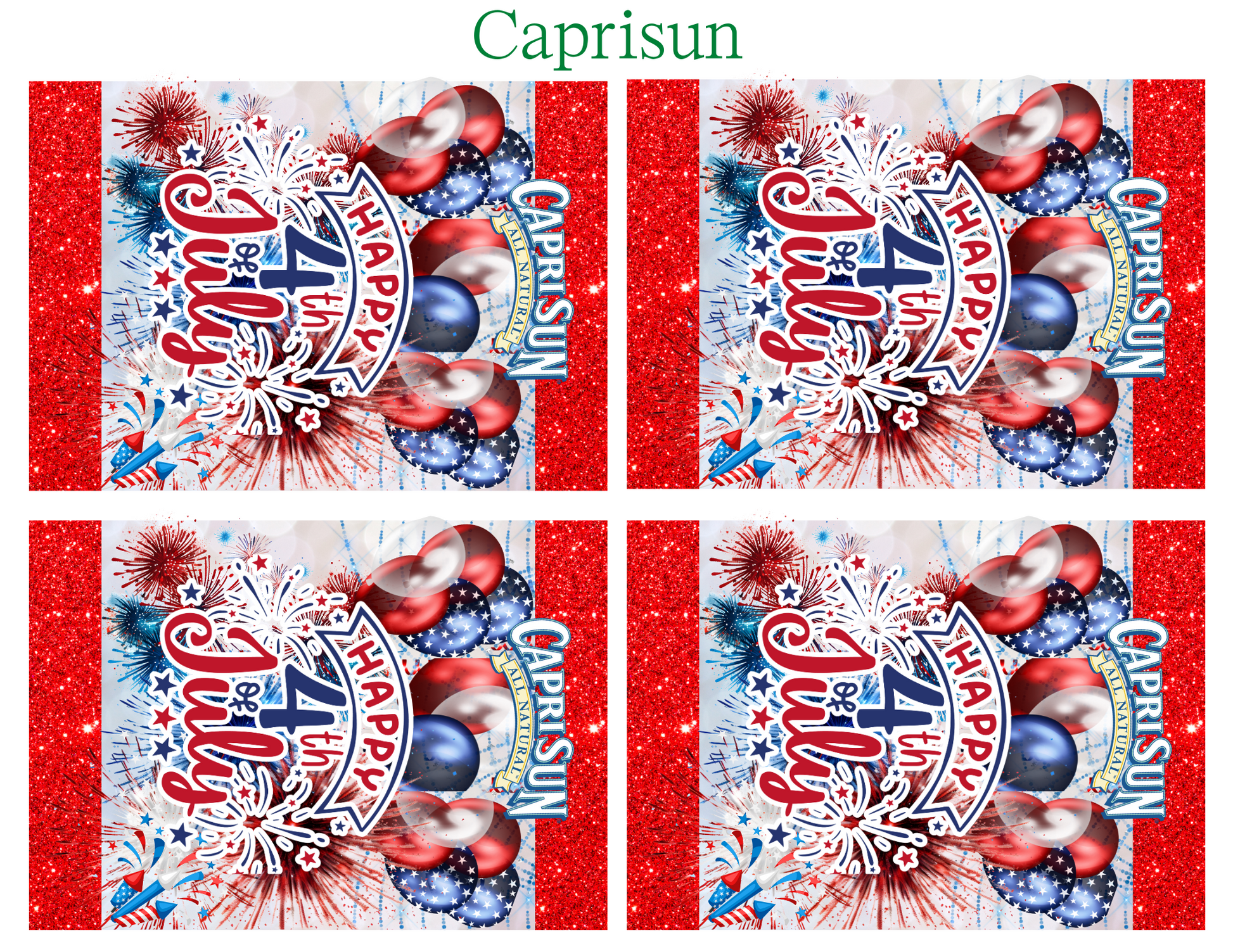 July Fourth Editable Party Favor Bundle