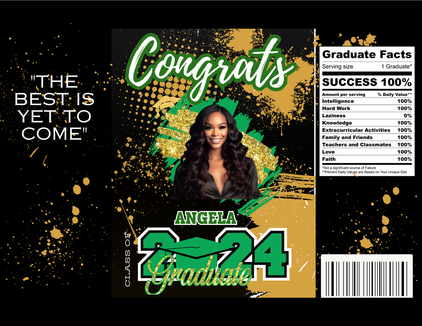 "Editable Graduation Party Favors – make your graduation celebration unique with customizable designs. Perfect for adding a personal touch to your party. Available at Crafty Brown Girl's Shopify store."