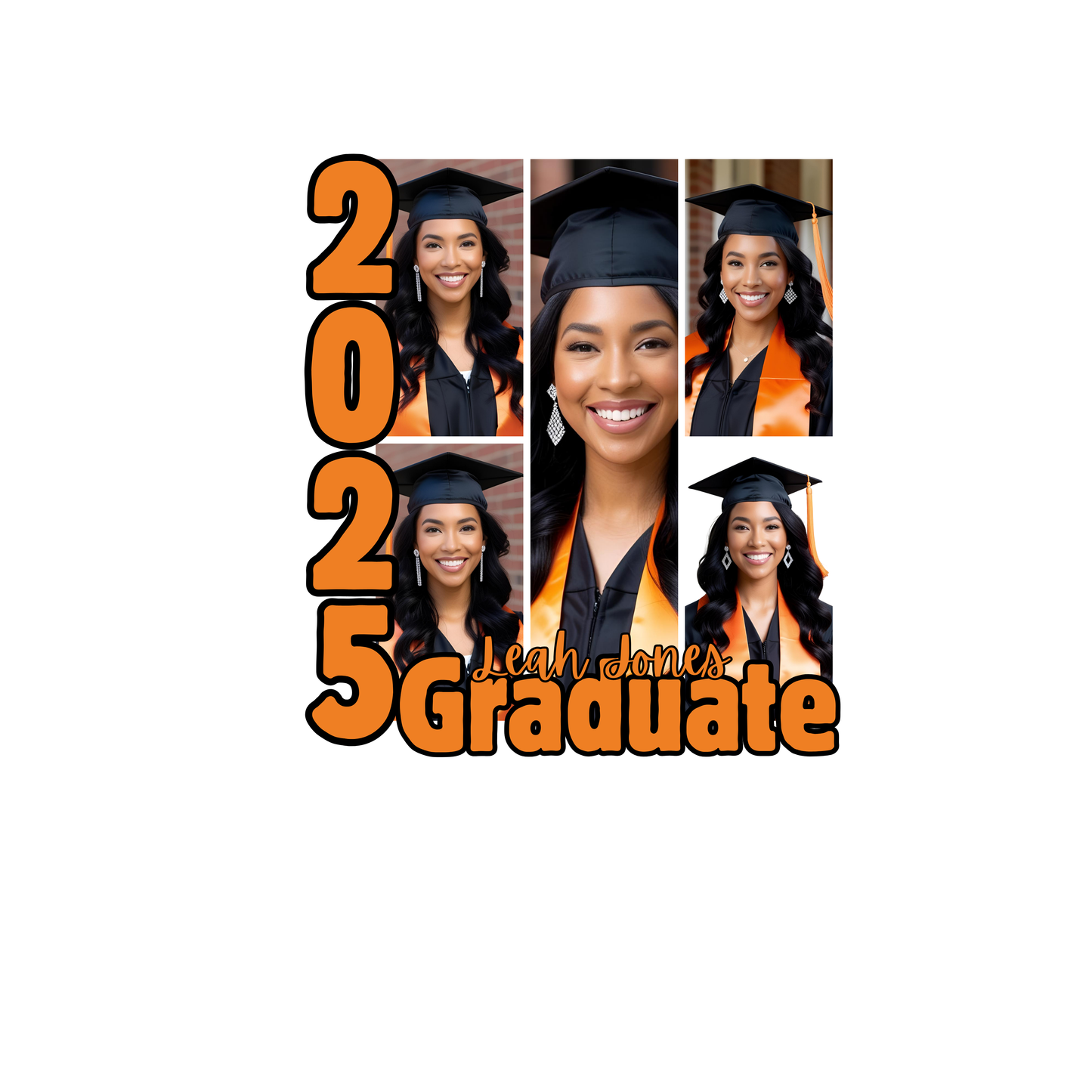 Personalized editable grad fan for 2025 graduation, perfect for ceremonies and party favors