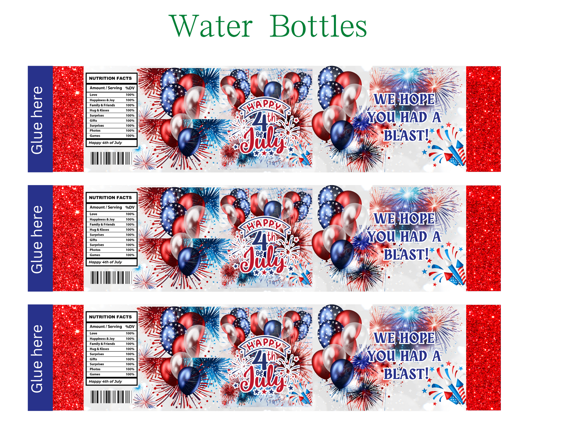 July Fourth Editable Party Favor Bundle