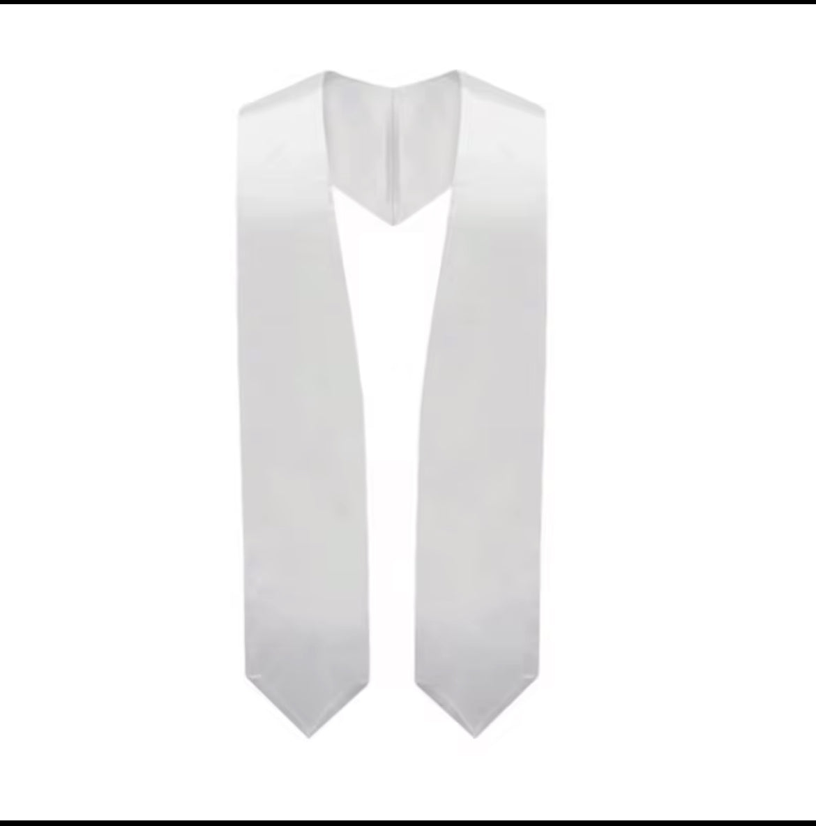 Custom 2025 graduation stole in white polyester fabric, perfect for sublimation printing