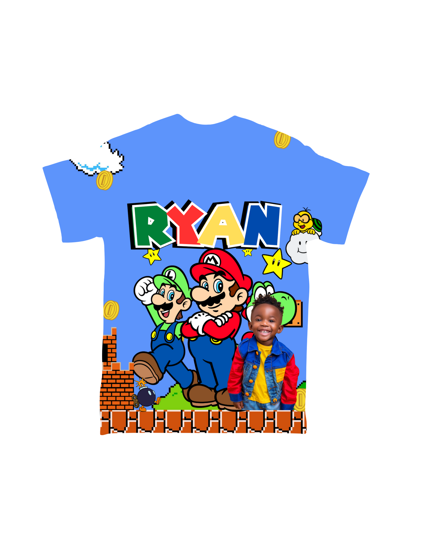 "🕹️ Super Mario Brothers All-Over Shirt – Level up your style with this exciting all-over print featuring Mario and friends! Perfect for gamers and fans alike. Get yours now at Crafty Brown Girl's Shopify store! 🎮👕"