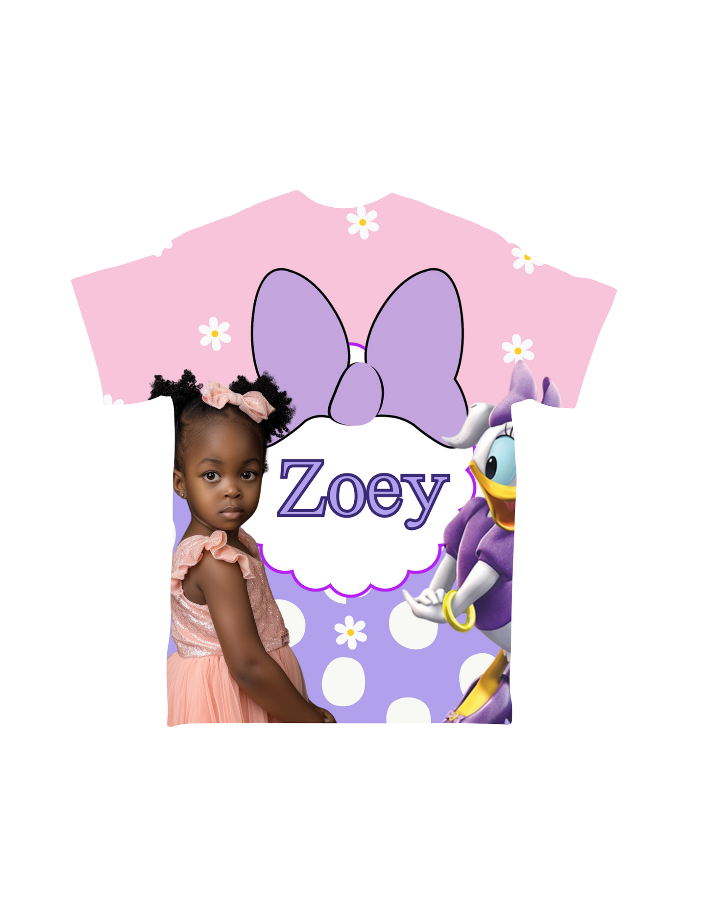 "🌸 Daisy Duck All-Over Shirt – Add a touch of Disney elegance with this charming all-over print featuring Daisy Duck! Ideal for fans who love classic Disney style. Shop now at Crafty Brown Girl's Shopify store! 🦆👚"