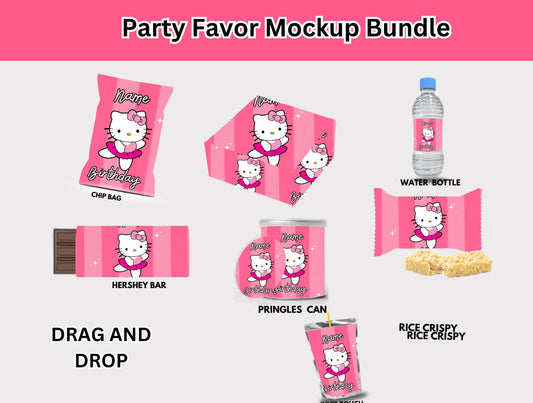 Editable party favor bundles by Crafty Brown Girl, customizable templates for birthdays, weddings, and events, only $7.99, available at craftybrowngirl.com.