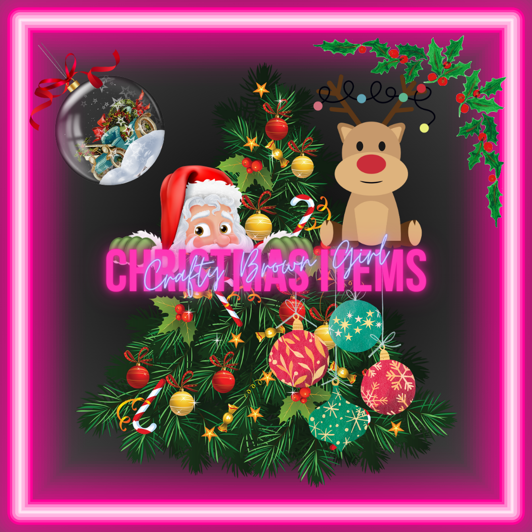 “Christmas Items Collection – Festive and unique holiday products, including decorations, gifts, and personalized items to celebrate the season; perfect for creating memorable Christmas celebrations. Shop now at craftybrowngirl.com.”