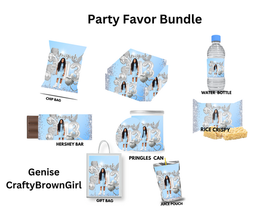 
“Custom party favor digital bundle with editable templates for personalized decorations, invitations, and more. Available at craftybrowngirl.com.”
