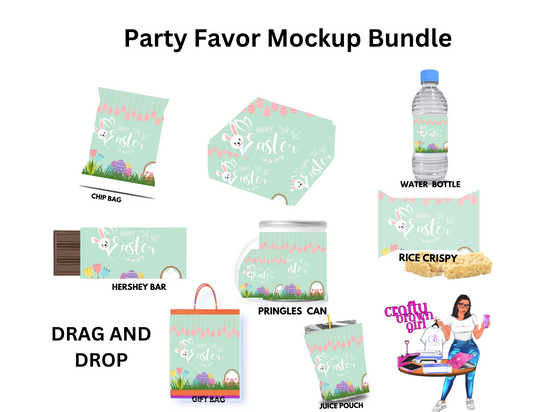 
“Easter party favor digital bundle with editable templates for personalized decorations, invites, and favors. Perfect for DIY Easter celebrations. Shop now at craftybrowngirl.com.”
