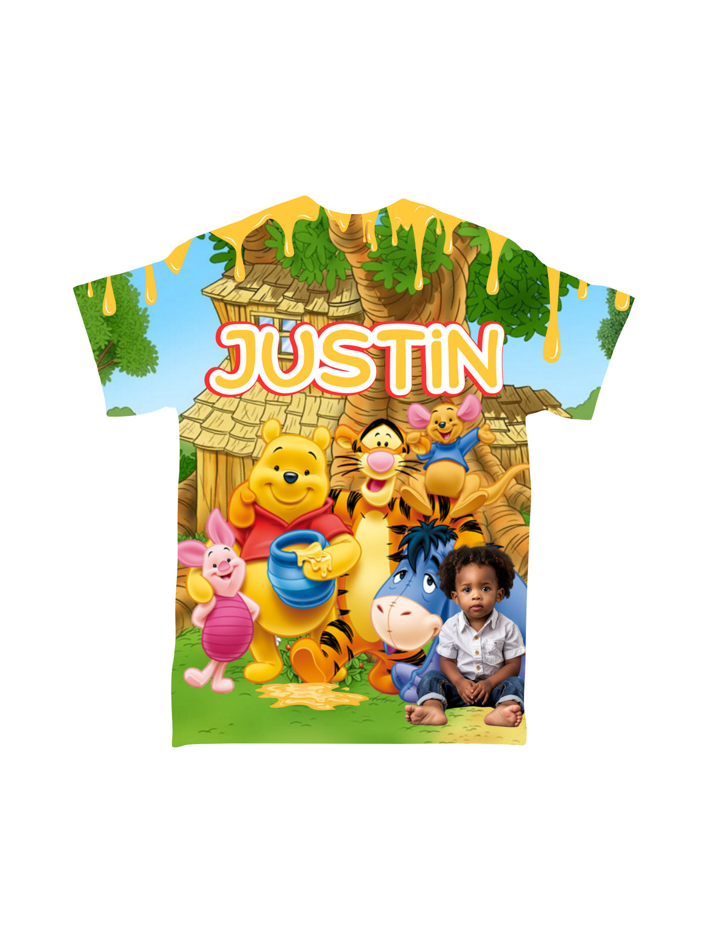 "🍯 Winnie the Pooh All-Over Shirt – Embrace the sweetness of the Hundred Acre Wood with this charming all-over print featuring Winnie the Pooh and friends! Ideal for fans of all ages. Get yours now at Crafty Brown Girl's Shopify store! 🐻👕"