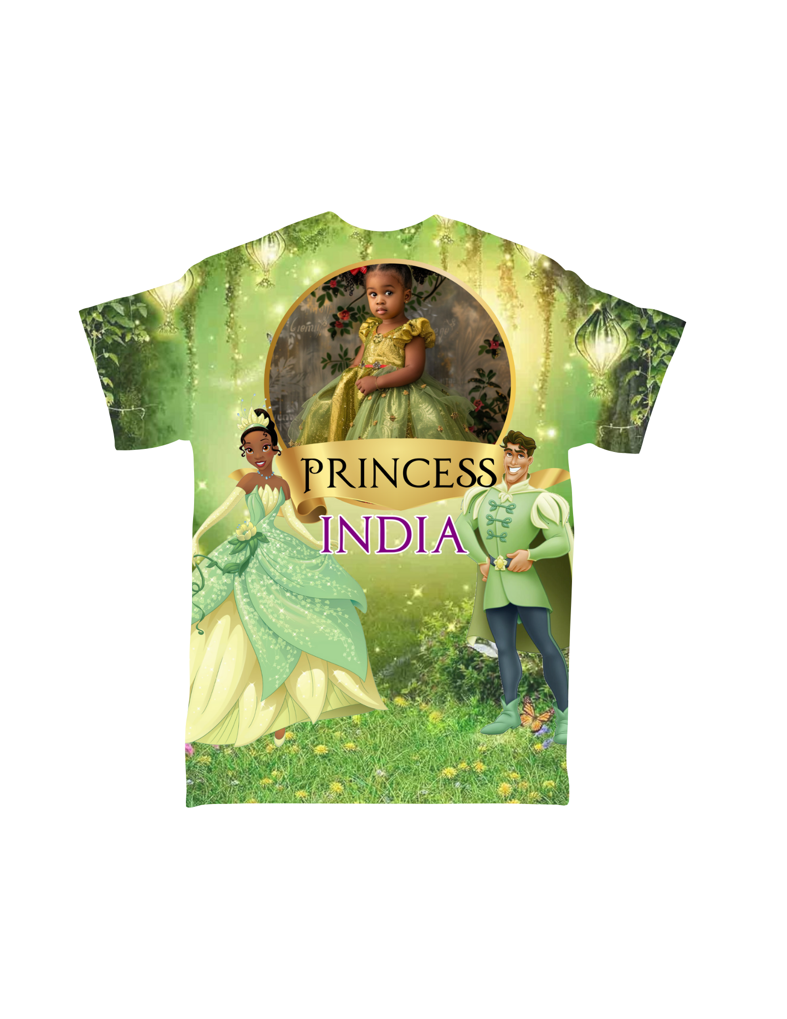 "👑 Princess Tiana All-Over Shirt – Celebrate the magic of Disney with this elegant all-over print featuring Princess Tiana! Perfect for fans who love fairytale charm. Shop now at Crafty Brown Girl's Shopify store! ✨👚"