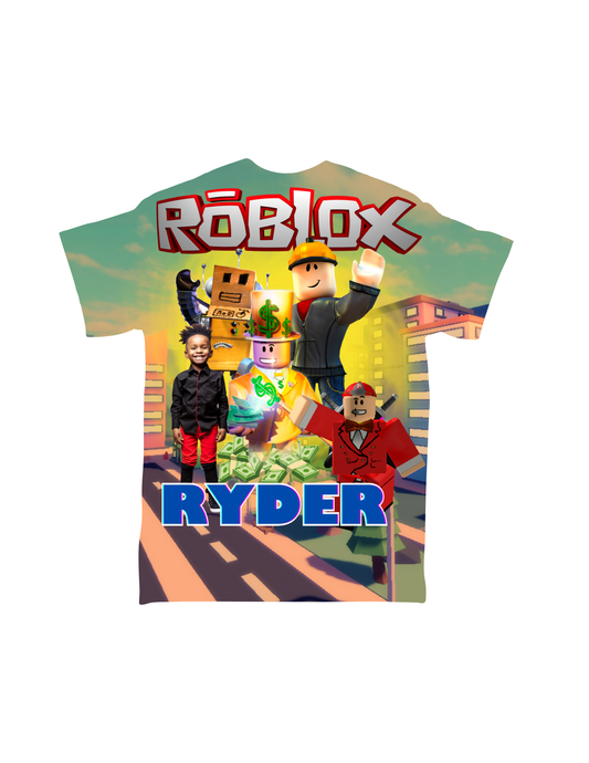 "🔥 All-Over Roblox Shirt – Dive into ultimate gaming style with this vibrant, all-over print design! Perfect for Roblox fans who want to stand out. Get yours now at Crafty Brown Girl's Shopify store! 🎮👕"