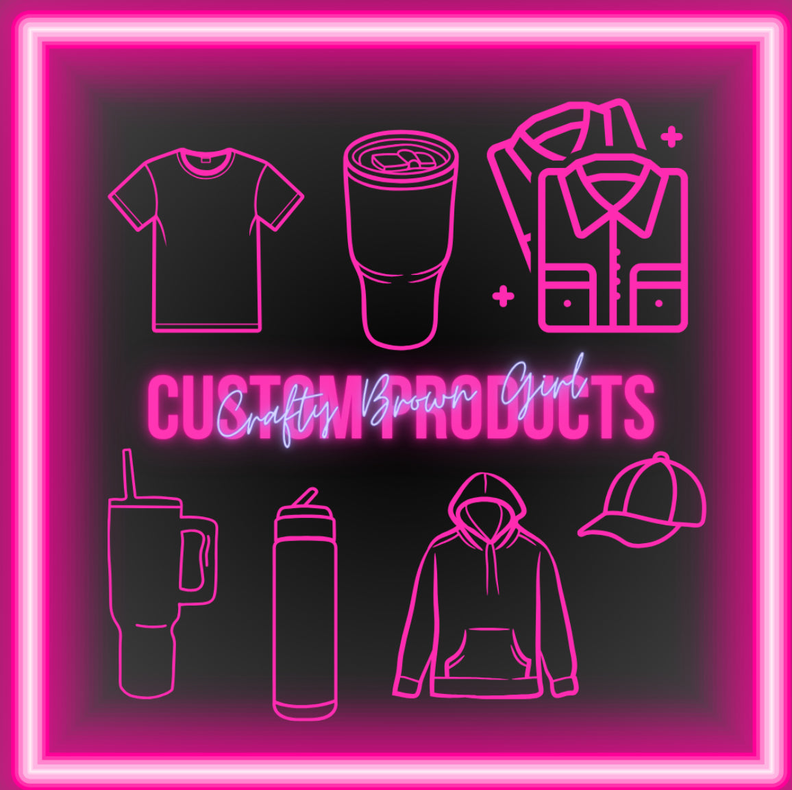 “Custom Products Collection – Unique and personalized items tailored to individual preferences, including apparel, accessories, and gifts; perfect for showcasing personal style and celebrating special occasions. Explore custom options at craftybrowngirl.com.”